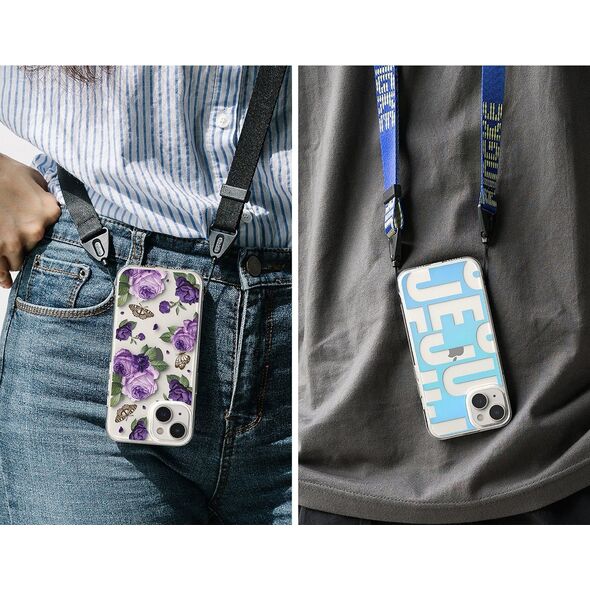 Ringke Ringke Fusion Design pancerne etui pokrowiec z żelową ramką iPhone 14 Plus przezroczysty (Purple rose) (FD637E29) 12291715 8809881265605