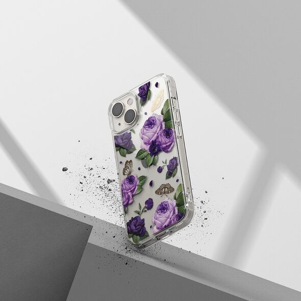 Ringke Ringke Fusion Design pancerne etui pokrowiec z żelową ramką iPhone 14 Plus przezroczysty (Purple rose) (FD637E29) 12291715 8809881265605