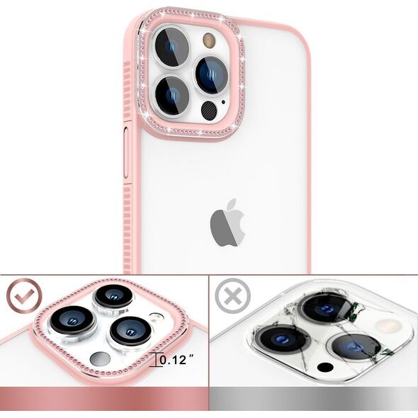 Kingxbar Kingxbar Sparkle Series etui iPhone 13 Pro z kryształami obudowa pokrowiec na tył plecki różowy 12291739 6959003506160