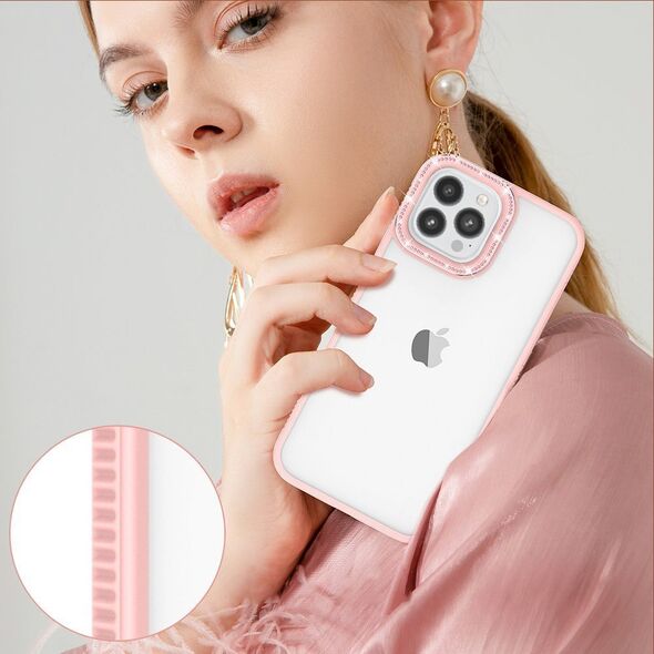 Kingxbar Kingxbar Sparkle Series etui iPhone 13 Pro z kryształami obudowa pokrowiec na tył plecki różowy 12291739 6959003506160