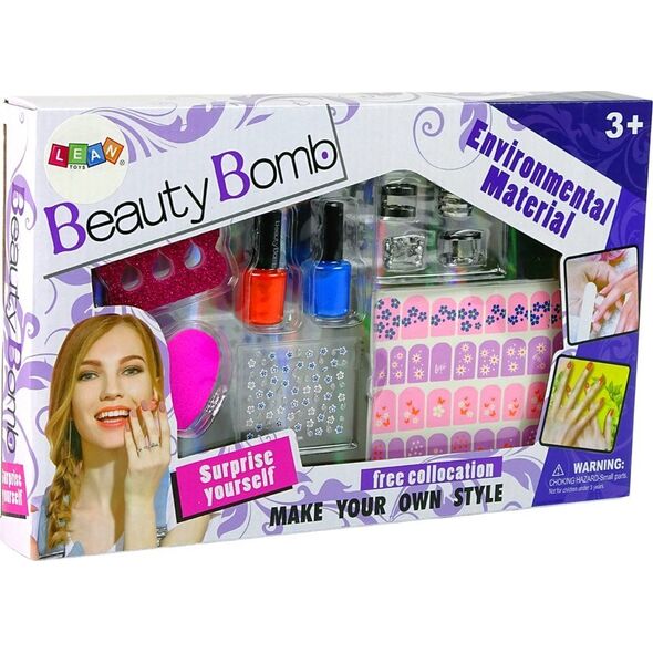 LeanToys Zestaw Do Malowania Paznokci Lakiery Brokatowe Naklejki Pierścionki 12297859 5905214970284