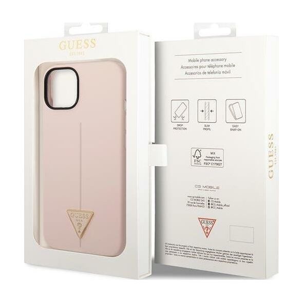 Guess Etui Guess GUHCP14SSLTGP Apple iPhone 14 różowy/pink hardcase Silicone Triangle 12311856 3666339065928