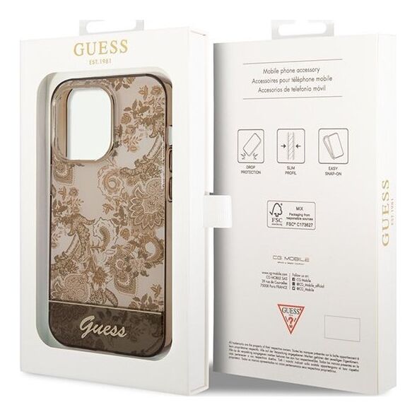 Guess Etui Guess GUHCP14XHGPLHC Apple iPhone 14 Pro Max ochre hardcase Porcelain Collection 12311879 3666339090692