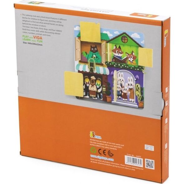 Viga Montessori Drewniana Tablica Manipulacyjna Zamek i Zatrzask Dom 12312538 6971608446535