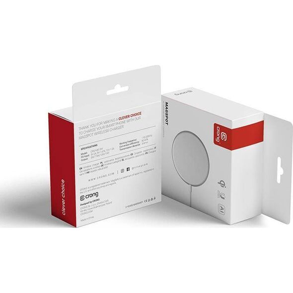 Ładowarka Crong Indukcyjna  (CRG-MS15W-SLV) 12326018 5904310702164