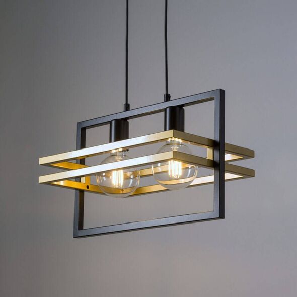 Lampa wisząca Sigma Wisząca lampa salonowa Merci prostokąty czarne złote 12400661 5905143280393