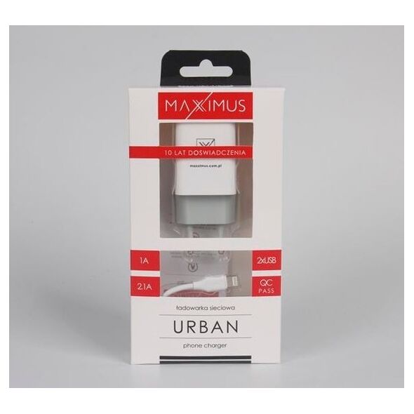 Ładowarka Maxximus Ład. sieć. Maxximus Urban 2.1A Lightning, 2xUSB 12419854 5901313560722