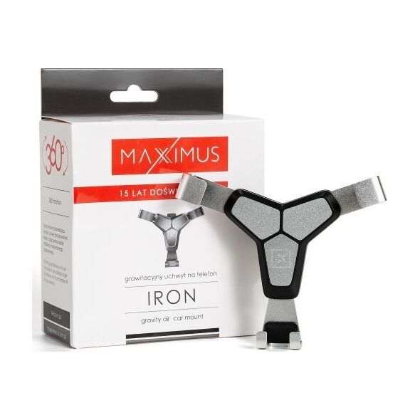 Maxximus UCHWYT SAMOCHODOWY MAXXIMUS IRON CZARNY/SREBRNY, GRAWITACYJNY / DO KRATKI 12468019 5901313413974