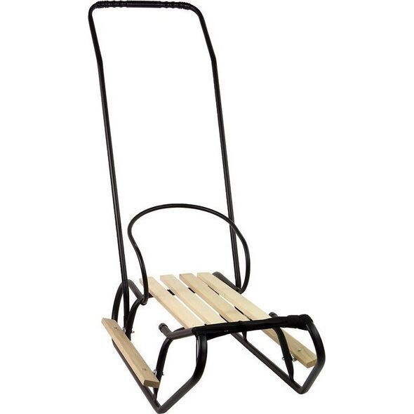 LeanToys Sanki Metalowe z Pchaczem Oparcie Pasek Czarne 12478669 5905323215948