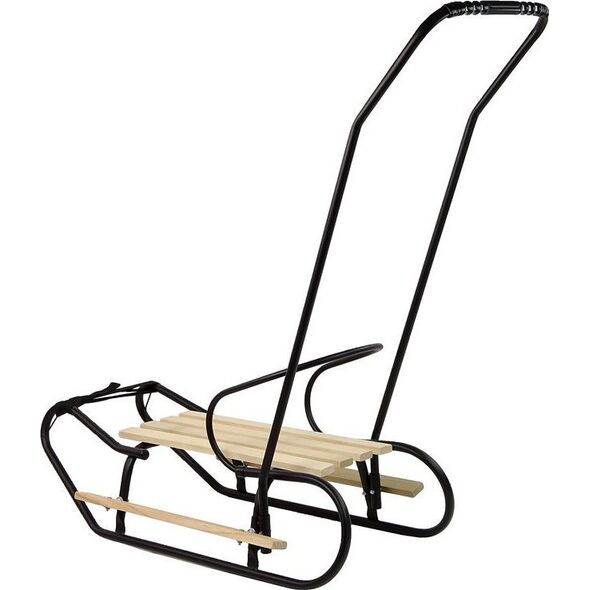 LeanToys Sanki Metalowe z Pchaczem Oparcie Pasek Czarne 12478669 5905323215948