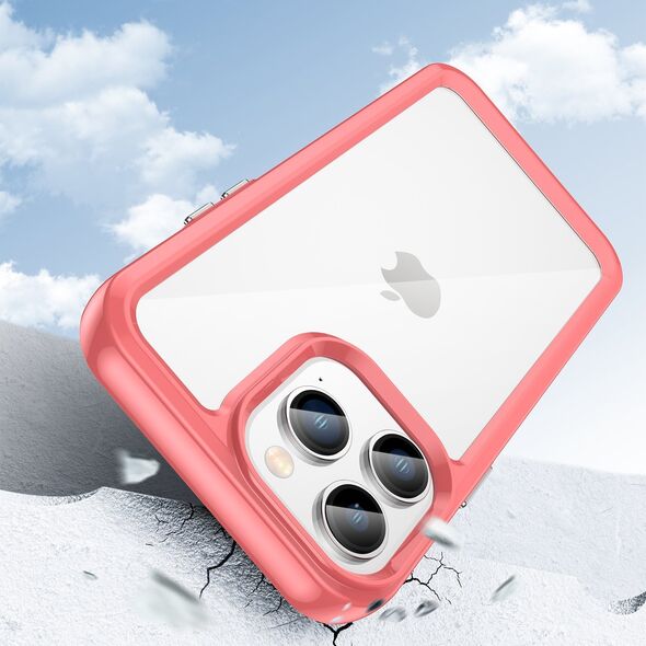 Hurtel Outer Space Case etui iPhone 14 Pro sztywny pokrowiec z żelową ramką czerwony 12479126 5907769311192