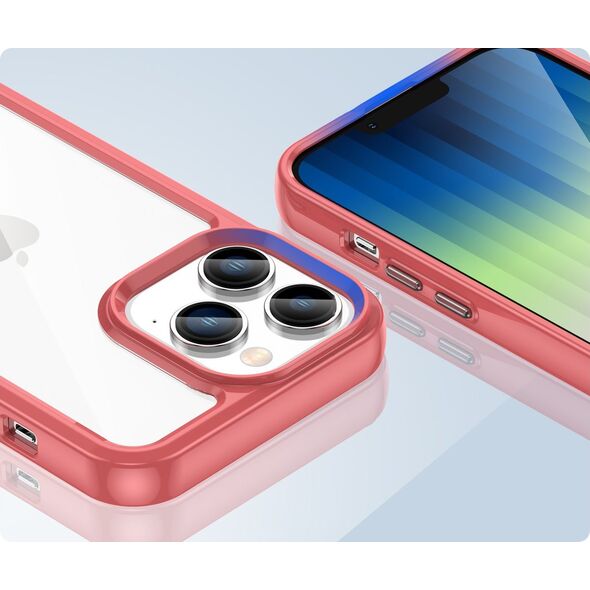 Hurtel Outer Space Case etui iPhone 14 Pro sztywny pokrowiec z żelową ramką czerwony 12479126 5907769311192