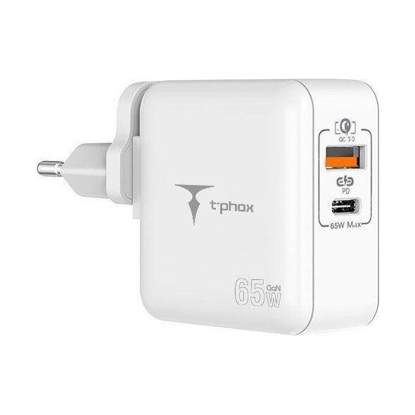 Ładowarka T-Phox ŁAD SIEC T-PHOX MEGA T-PP09 GAN PD 65W USB/USB-C WHITE 12480554 6974670440968