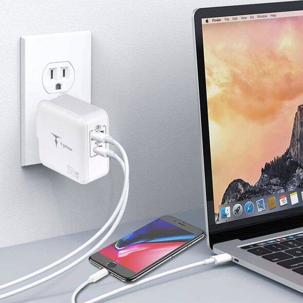 Ładowarka T-Phox ŁAD SIEC T-PHOX MEGA T-PP09 GAN PD 65W USB/USB-C WHITE 12480554 6974670440968