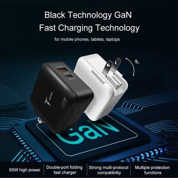 Ładowarka T-Phox ŁAD SIEC T-PHOX MEGA T-PP09 GAN PD 65W USB/USB-C WHITE 12480554 6974670440968