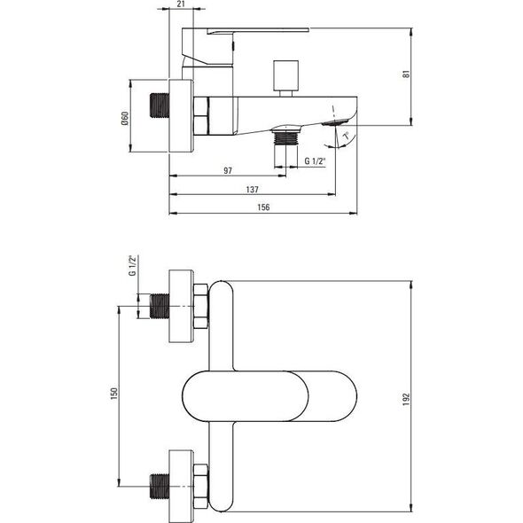 Bateria wannowa Deante Alpinia ścienne złoty (BGA Z10M) 12514226 5907650815457