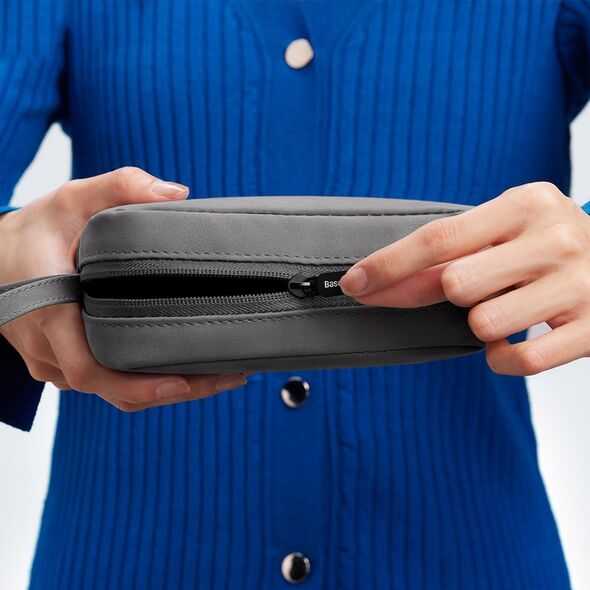 Baseus Baseus EasyJourney Series mała torba podróżna pokrowiec etui na telefon słuchawki i inne drobiazgi szara 12514426 6932172622343