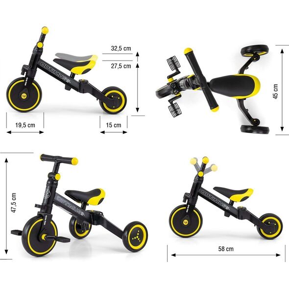 Milly Mally Rowerek 3w1 Optimus Black 12515361 5901761128222