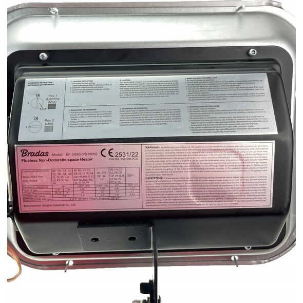 Bradas Promiennik gazowy 3,0 kW - 4,5kW zuż.gazu 220-330 g/h 12516304 5907544446590