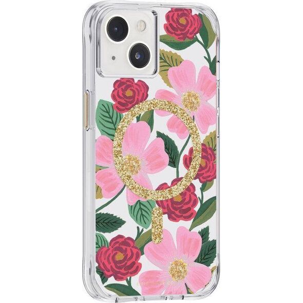 Rifle Paper Clear MagSafe - Etui iPhone 14 zdobione złotem (Rose Garden) 12517584 840171719444