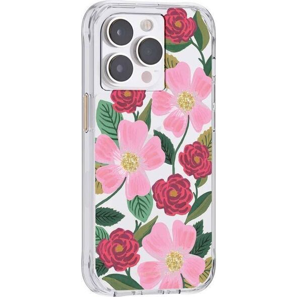 Rifle Paper Clear - Etui iPhone 14 Pro Max zdobione złotem (Rose Garden) 12518623 840171722154