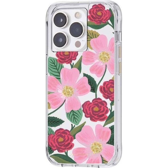 Rifle Paper Clear - Etui iPhone 14 Pro Max zdobione złotem (Rose Garden) 12518623 840171722154