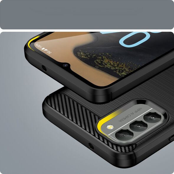 Hurtel Carbon Case etui Nokia G400 elastyczny silikonowy karbonowy pokrowiec czarne 12521576 9145576268469