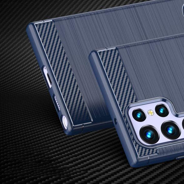 Hurtel Carbon Case etui Samsung Galaxy S23 Ultra elastyczny silikonowy karbonowy pokrowiec niebieskie 12521578 9145576268520
