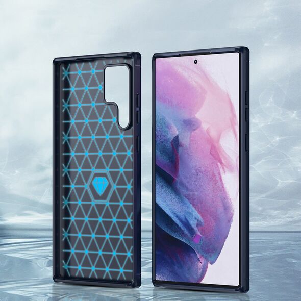 Hurtel Carbon Case etui Samsung Galaxy S23 Ultra elastyczny silikonowy karbonowy pokrowiec niebieskie 12521578 9145576268520