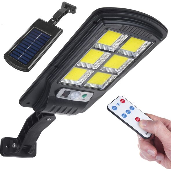 Maclean Solarna lampa uliczna LED z czujnikiem ruchu i pilotem Maclean IP54, 4W, 400lm, 6500K, Li-ion 1200 mAh, 3 tryby pracy MCE446 12521906 5902211128533