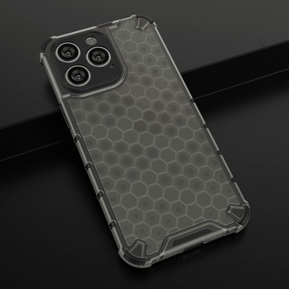Hurtel Honeycomb etui iPhone 14 Pro Max pancerny hybrydowy pokrowiec czarne 12522953 9145576266175