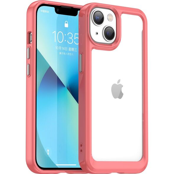 Hurtel Outer Space Case etui iPhone 14 Plus sztywny pokrowiec z żelową ramką czerwony 12523465 9145576267073