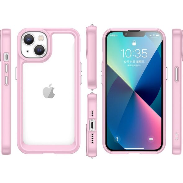 Hurtel Outer Space Case etui iPhone 14 Plus sztywny pokrowiec z żelową ramką różowy 12523467 5907769311215