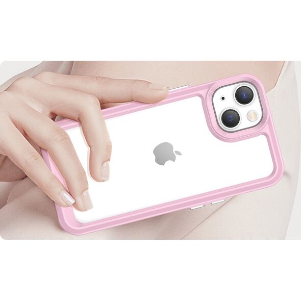 Hurtel Outer Space Case etui iPhone 14 Plus sztywny pokrowiec z żelową ramką różowy 12523467 5907769311215