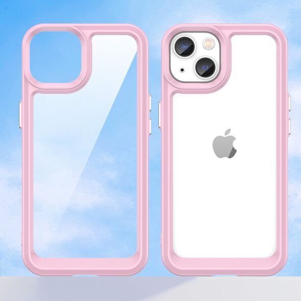 Hurtel Outer Space Case etui iPhone 14 Plus sztywny pokrowiec z żelową ramką różowy 12523467 5907769311215