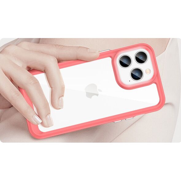 Hurtel Outer Space Case etui iPhone 14 Pro Max sztywny pokrowiec z żelową ramką czerwony 12523479 9145576267172