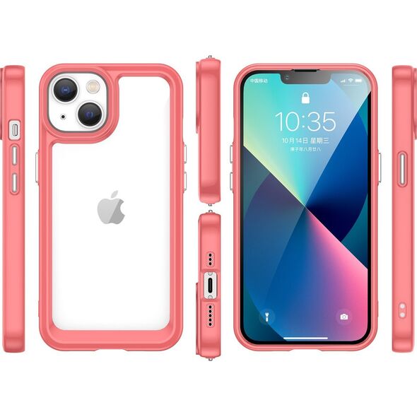 Hurtel Outer Space Case etui iPhone 14 sztywny pokrowiec z żelową ramką czerwony 12523480 5907769311253