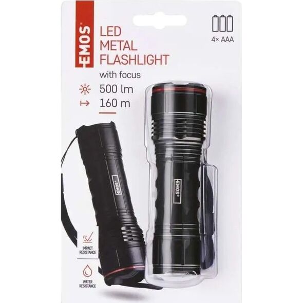 Latarka Emos LATARKA METALOWA LED 500 lm - 4AAA 12527937 8592920092194