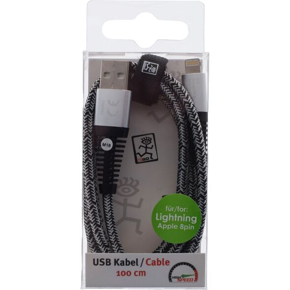 Kabel USB 2GO 2GO USB Datenkabel - silber - 100cm für Apple 8-Pin 12537066 4010425959520
