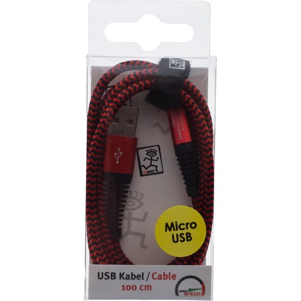 Kabel USB 2GO 2GO USB Ladekabel - rot - 100cm für Micro-USB 12537076 4010425959452