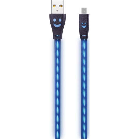 Kabel USB 2GO 2GO USB Ladekabel-schwarz-mit blauer LED-Beleuchtung 100cm 12538523 4010425955355