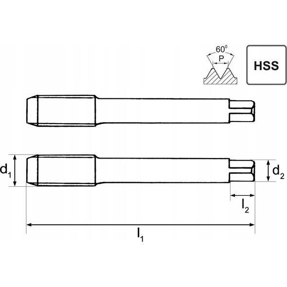 ARTPOL ARTPOL KOMPLET GWINTOWNIKÓW RĘCZNYCH M10x1,25mm 2szt. 12543253 5900171563845