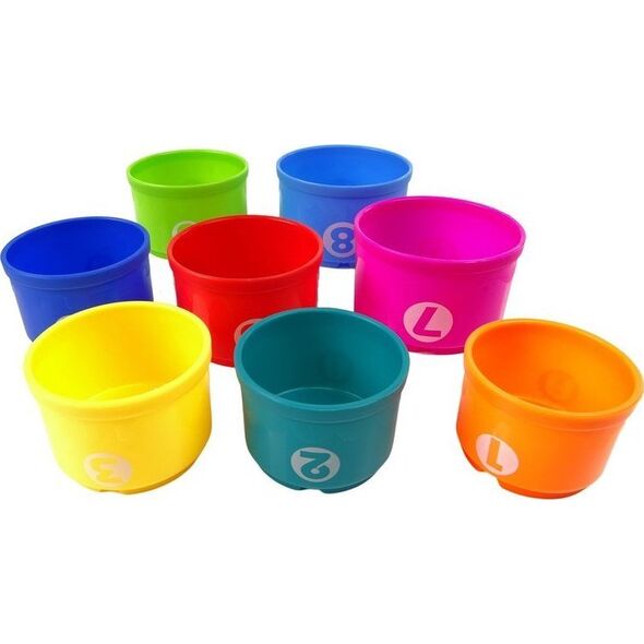 LeanToys Edukacyjne Wiaderko Kubeczki Piramidka Łódki Sorter Do Kąpieli 12551067 5904665999806
