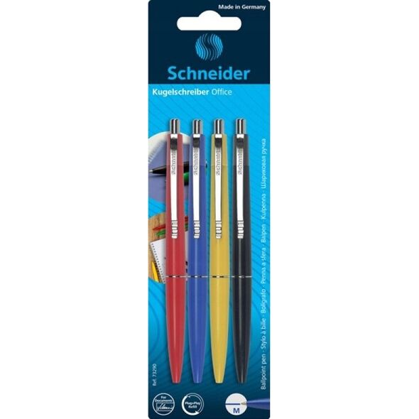 Schneider Długopis automatyczny SCHNEIDER Office, 1mm, 4szt., blister, niebieski 12555554 4004675040312