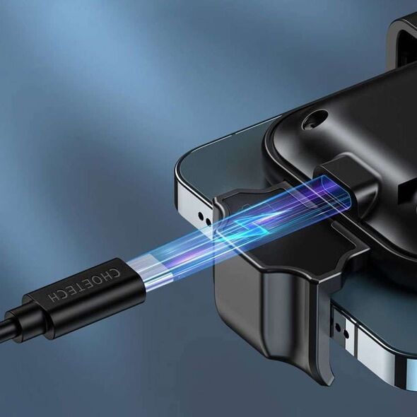4kom.pl Uchwyt samochodowy Choetech Holder do auta na telefon z ładowarką indukcyjną QI na kratkę + magnetyczne końcówki Czarny 12564467 6932112102119