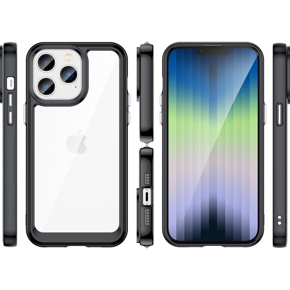 Hurtel Outer Space Case etui iPhone 14 Pro Max sztywny pokrowiec z żelową ramką czarny 12568456 5907769311185