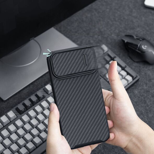 Nillkin Nillkin Synthetic Fiber S Case etui iPhone 14 Plus z osłoną na aparat czarny 12568479 6902048249790
