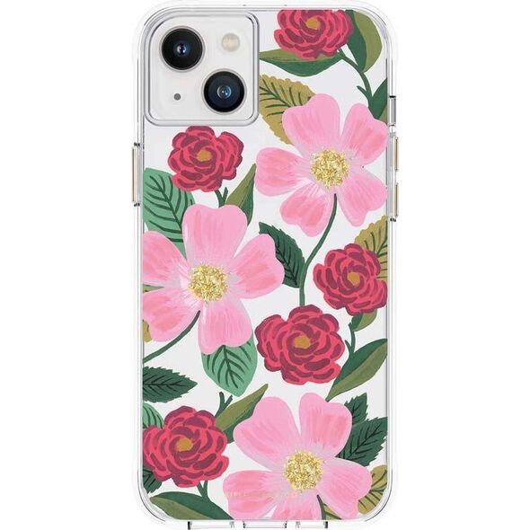 Rifle Paper Clear - Etui iPhone 14 Plus zdobione złotem (Rose Garden) 12572100 840171722147
