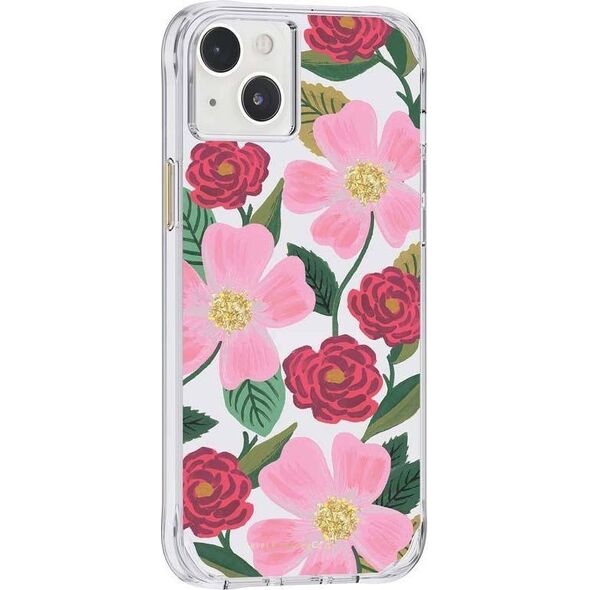 Rifle Paper Clear - Etui iPhone 14 Plus zdobione złotem (Rose Garden) 12572100 840171722147