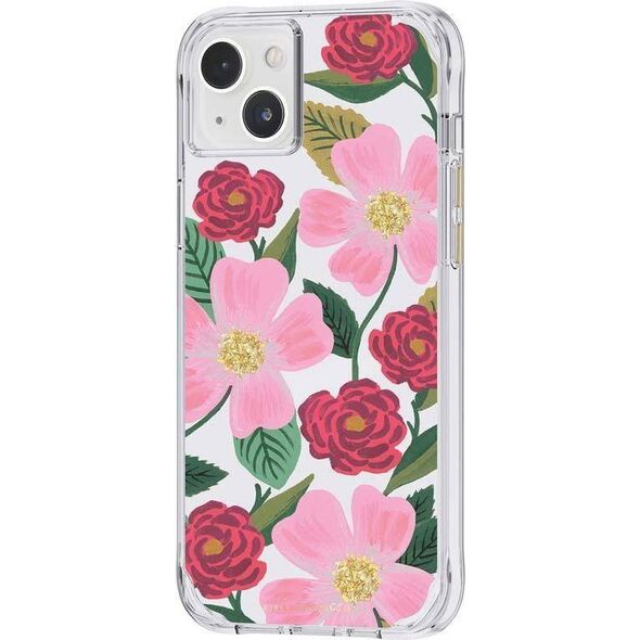 Rifle Paper Clear - Etui iPhone 14 Plus zdobione złotem (Rose Garden) 12572100 840171722147